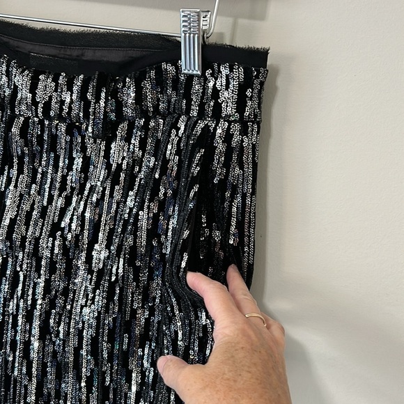 Zadig and Voltaire Polis Velours Pant Velour Black Silver Sparkle Sz 38 US M NEW - Picture 6 of 14